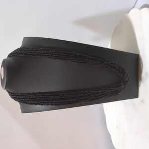 Trifari multistands Black Beads  Necklace